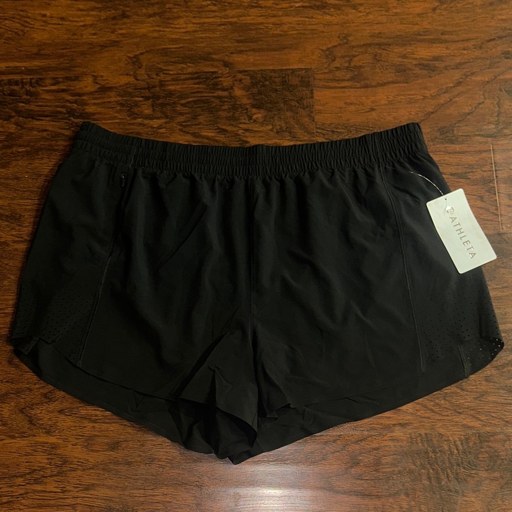 NWT Athleta Hustle 3” Black Shorts (2X)